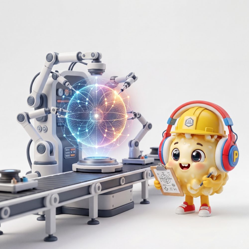 Poppy holding an ambisonic sphere